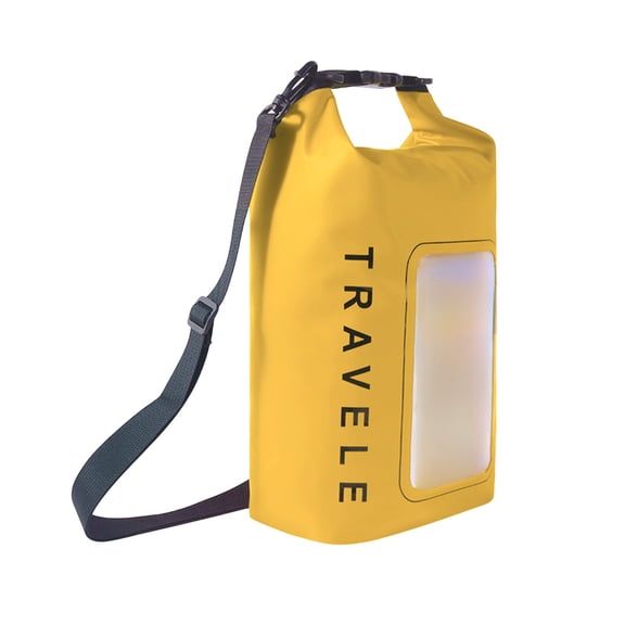 Waterproof Dry Bag, Swimming Beach Bag， Roll Top Waterproof Pool Bag，Dry Bags for Kayaking Waterproof-w/Phone Pouch, Waterproof Phone Pouch,Boating & Kayak Accessories Camping (Yellow)