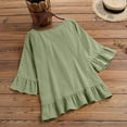 thumbnail image 6 of Mittory Women's Peplum Tops 3/4 Lantern Sleeve Crewneck Loose Babydoll Shirt Blouse, 6 of 7