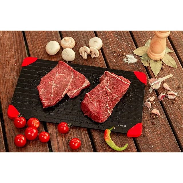 Plateau de Décongélation pour Viande Congelée, Assiette de Décongélation Rapide pour Aliments Congelés, Planche de Décongélation Rapide pour Viande Porc Bœuf Poisson