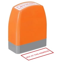 No At This Address Notice Stamp Self Inking, Red Ink Office Stamps Pre Inked Message Stamp Refillable Business Stamp, Orange