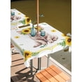 thumbnail image 2 of Outdoor Tablecloth with Umbrella Hole for Patio/Picnic/Party/Camping, Sunflower Pig Waterproof Table Cloth Square Cover Washable, Summer Eucalyptus Yellow Lace (54"x 54"), 2 of 8