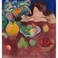 thumbnail image 2 of Romuald Kamil Witkowski 12x13 Black Ornate Wood Framed Double Matted Museum Art Print Titled: Little Girl at a Table with Fruit (1908), 2 of 5