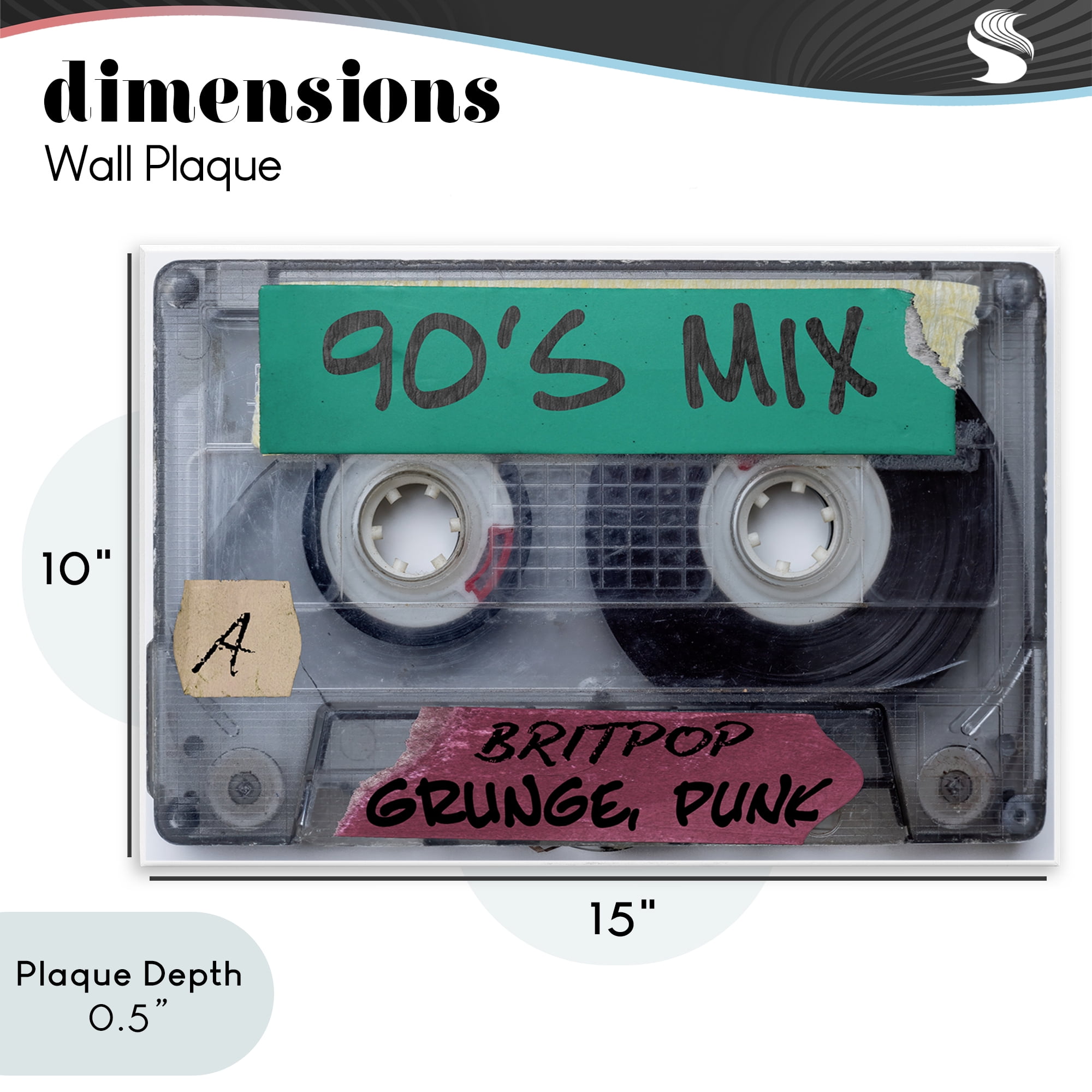 Stupell Industries Retro 90s Mix Cassette Wall Plaque Art, design by Annabelle Hall