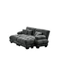 thumbnail image 5 of KYLE & KAY 94"Loveseat Sofa, Chenille 2 Seater Cloud Couch with 4 Soft Pillows, Upholstered Deep Seat Sleeper Sofa with 2 Ottomans for Living Room, Apartment, Office, Gray, 5 of 7