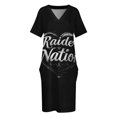 thumbnail image 4 of Vestido holgado con bolsillos de Raider Nation en el corazón. Vestido vintage elegante y chic para bodas y noches., 4 of 7