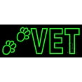 thumbnail image 1 of Double Stroke Vet LED Neon Sign 13 x 32 - inches, Black Square Cut Acrylic Backing, with Dimmer - Bright and Premium built indoor LED Neon Sign for Defence Force., 1 of 6