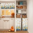 thumbnail image 2 of Fall Kitchen Window Curtains and Valances Set 36 Inch, Pumpkins Floral Maple Leaves Farmhouse Short Tier Curtain for Cafe Living Room Bathroom, Autumn Blue 3 Pieces Set Kitchen Decor, 2 of 6