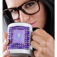 thumbnail image 2 of 3drose, Large Elephant on Elephant Background Tied with Ribbon, Purple, 15oz Two-tone Black Mug, 2 of 6