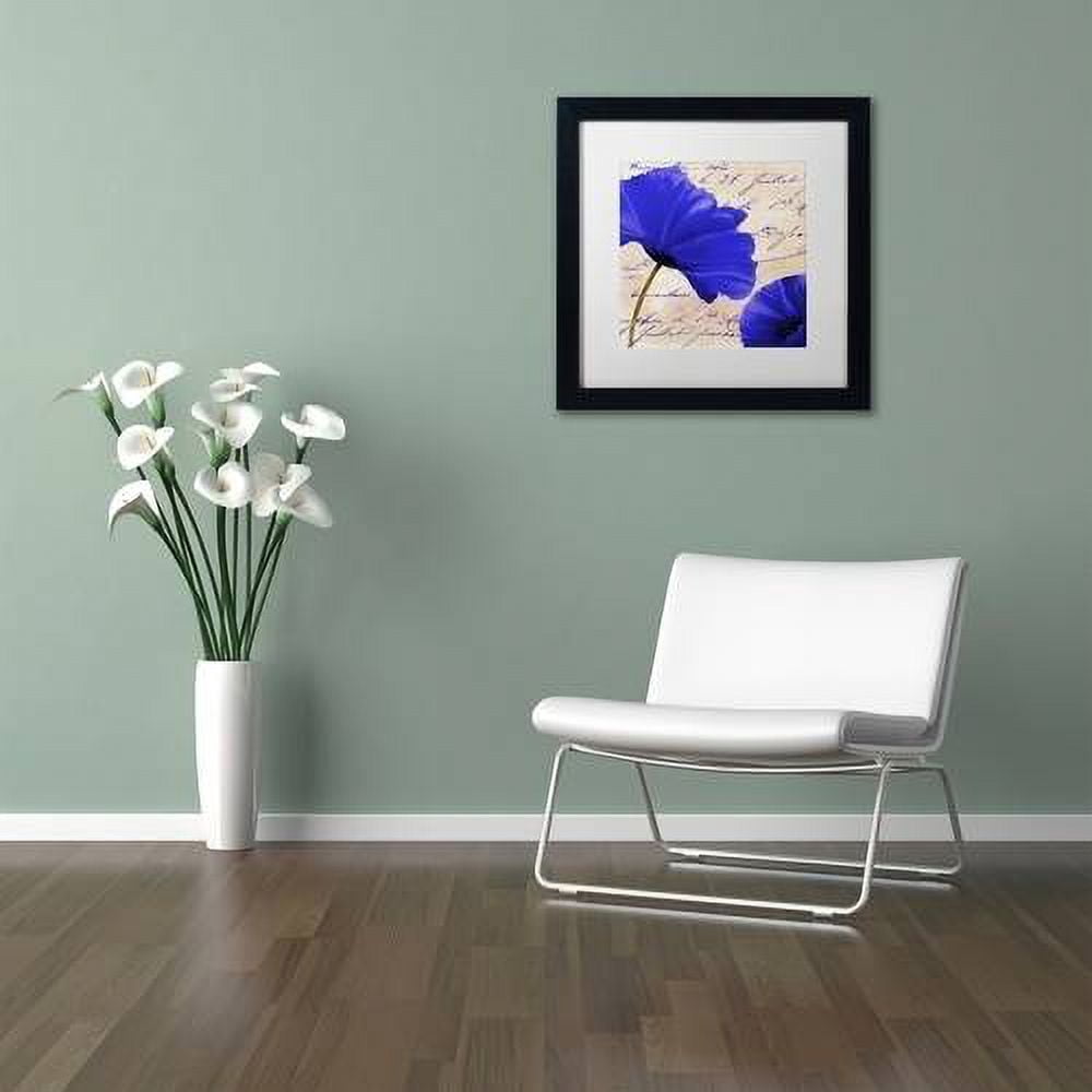 Trademark Fine Art "Coquelicots Bleues II" Canvas Art by Color Bakery White Matte, Black Frame