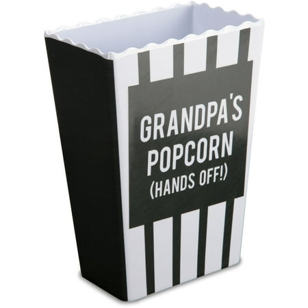 Pavilion Stripe - Pavilion - Grandpa's Popcorn (Hands Off) Gray Striped Melamine Vintage Style Popcorn Bowl