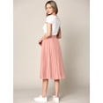 thumbnail image 2 of Made by Johnny Women's High Elastic Waist Pleated Mid A-Line Swing Skirt S PINK, 2 of 6