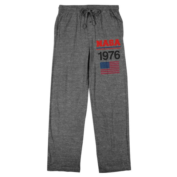 NASA 1976 Men's Heather Gray Drawstring Sleep Pants-XXL