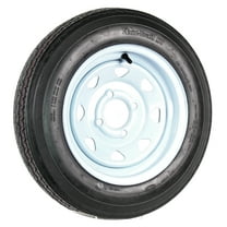 eCustomrim Trailer Tire On Rim 4.80-12 480-12 4.80 X 12 12 in. LRB 4 Lug White Wheel Spoke