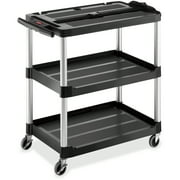 Rubbermaid Commercial Open 3-shelf Audio-Visual Cart, Black by Newell Rubbermaid, Inc