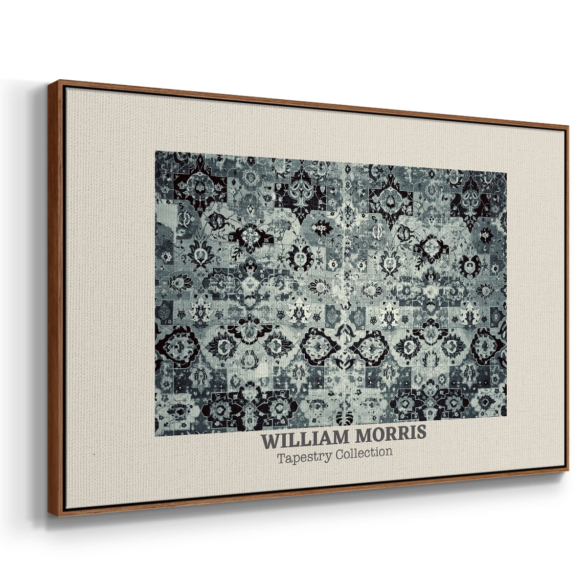 Vintage Abstract Print-XXXIV Framed in Walnut Wood Gallery Wrapped Canvas 17 in. x 25 in.
