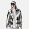 thumbnail image 4 of Sigee Houndstooth Black And White Print UPF50+ Men's Sun Protection Hoodie Shirt SPF UV Shirt Long Sleeve Fishing Outdoor Lightweight, S-3XL, 4 of 9