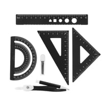 GOOHOCHY 1 Set Geometry Ruler Set Scale Ruler Triangle Rulers Comprehensive Math Drafting Tools with Protractor Metal Geometry Kit for Precise Measurements