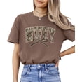thumbnail image 4 of Wifey Camo Varsity Letter T-Shirt for Women - Coquette Bow Graphic Tee - Camouflage Wife Shirt Espresso Shirt Adult 2XL, 4 of 7