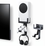 Wall Mount for Xbox Series S, with Detachable Controller Holder & Headphone Hanger Heat Dissipation