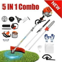 52cc 5 in 1 2-Stroke Gas String Trimmer with Gas Hedge Trimmer,Brush Cutter Gas Powered,Gas Weed Eater for Weeds and Grass