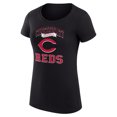 thumbnail image 2 of Women's G-III 4Her by Carl Banks Black Cincinnati Reds Super-Slim Fit Lightweight Team Logo Graphic T-Shirt, 2 of 5