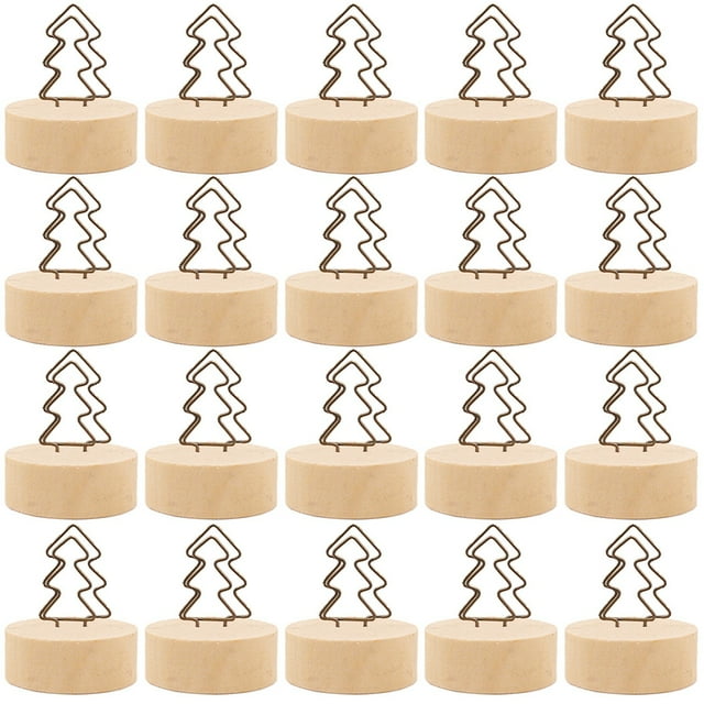 Place Card Holder Wooden: 20PCS Mini Photo Note Clip Holder Wire Picture Holder