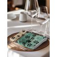 thumbnail image 6 of Teal Green Brown Cloth Napkins Set of 6 Reusable Dinner Napkins, Farmhouse Dog Paw Vintage Cocktail Napkin Washable Table Napkins for Wedding/Holiday Party/Baby Shower 20"x20", 6 of 7