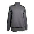thumbnail image 4 of BXINGOHAI Women's Fall Turtleneck Sweaters Trendy Long Sleeve Knit Pullover Shirts Outdoor Loungewear Sweater Gray,M, 4 of 6