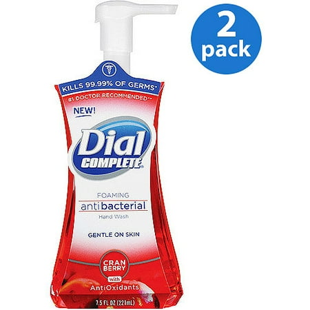 Dial Complete Cranberry Antibacterial With Antioxidants Foaming Hand Wash, 7.5 fl oz (Pack of 2)