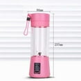thumbnail image 2 of Mini Portable Blender USB Rechargeable Fruit Mixer Juicer 380mL Bottle (Pink), 2 of 2