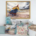 thumbnail image 3 of Designart 'Wooden Boat On The Baltic Shores At Evening Glow' Nautical & Coastal Framed Art Print, 3 of 4