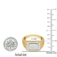 thumbnail image 2 of Dazzlingrock Collection Round White Diamond Nugget Wedding Band for Men (0.50 ctw, Color I-J, Clarity I2-I3) in Yellow Gold Plated Sterling Silver, Size 9, 2 of 3