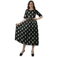 thumbnail image 2 of Moomaya Robe Évasée Imprimée Femme Robe Midi Manches Courtes Robe Décontractée de Travail, 2 of 4