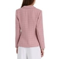 thumbnail image 3 of INSPIRE CHIC Women's Tweed Blazers Double Breasted Long Sleeve Office Work Jackets S Pink, 3 of 5