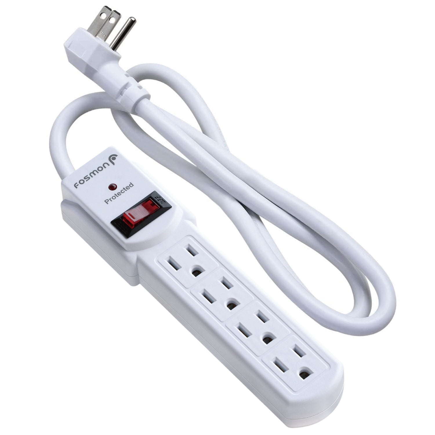 Outlet Surge Protector Power Strip Heavy Duty With Flat Plug For Home Appliance 
