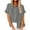 Grey, variant on SwiftWear 2025 Women's Linen-Cotton Blend Crochet Shirt - V-Neck Short Sleeve Casual Blouse with Breathable Summer Fit