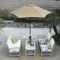 thumbnail image 3 of Astella 90" Antique Beige Solid Print Hexagon Market Patio Umbrella, 3 of 5