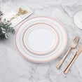 thumbnail image 4 of Goodluck 200PCS Rose Gold Plastic Plates, Heavy Duty Disposable Rose Gold Plates with 100 10.25 inch Dinner Plates and 100 7.5 inch Dessert Plates. Disposable Plates for Party, Wedding, Valentines, 4 of 6