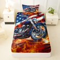 thumbnail image 3 of Manfei Cool Motocross Twin Sheets,Classic American Flag Bedding,Blue Red White,3pcs,1 Fitted Sheet and 1 Pillowcase, 3 of 6