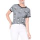 thumbnail image 5 of INSPIRE CHIC Camiseta de Manga Corta con Contraste y Estampado de Gato de Mascota Talla XS Gris, 5 of 6