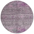 thumbnail image 2 of HomeRoots 606208 8 ft. Purple & Gray Round Floral Washable Indoor & Outdoor Area Rug, 2 of 5