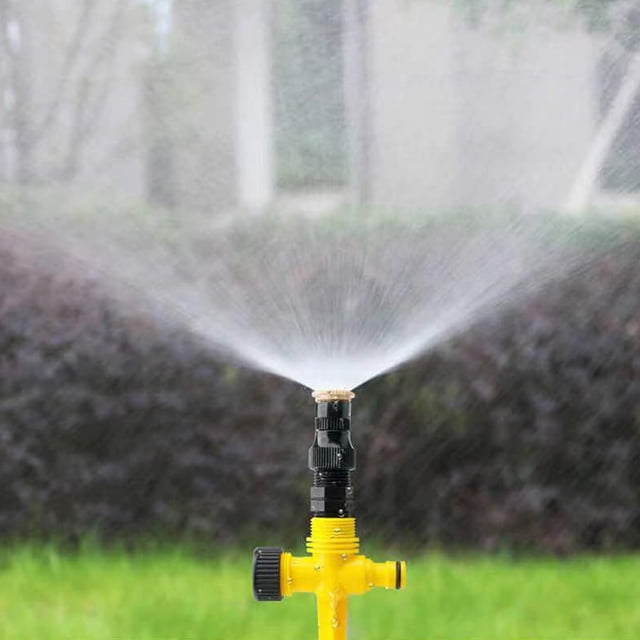 Aspersor Sistema de riego por aspersión trípode de rotación de 360 grados para jardín amarillo 5 piezas DQrwqpou Libre de BPA