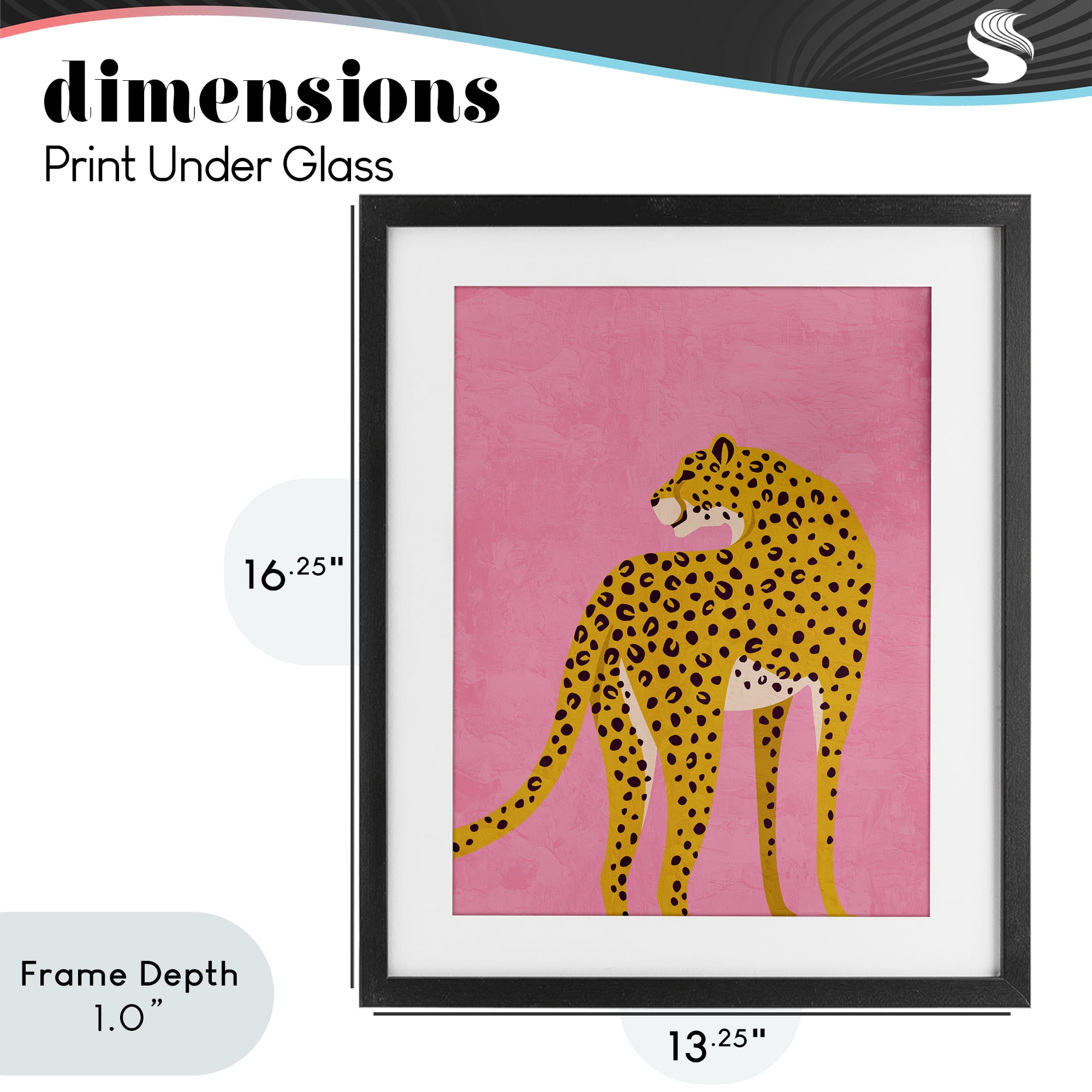 Stupell Industries Leopard on Pink Serenade Black Framed Print Under Glass, design by Kim Allen