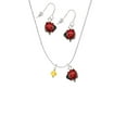 thumbnail image 2 of Delight Jewelry Sunflower Crystal Bicone Red Lucky Ladybug Necklace and Dangle Earrings Set, 2 of 6