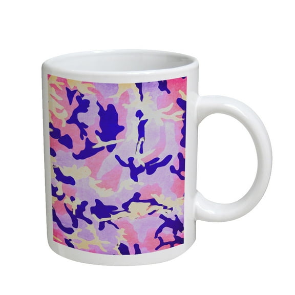 KuzmarK Coffee Cup Mug 11 Ounce - Purple Camouflage