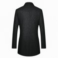 thumbnail image 2 of Men's Slim Fit Solid Mid Long Casual Lapel Wool Coat, 2 of 2