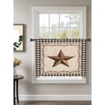 thumbnail image 2 of Sheer Curtains 45 Inch Length, Western Texas Star Retro Semi Sheer Curtains Light Filtering Window Treatment, Rustic Vintage Berry Black Beige Plaid Privacy Voile Drapes for Living Room 52x45 Inch, 2 of 7