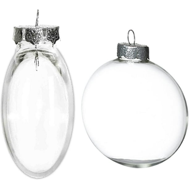 12Pcs Clear Glass Flat Ball Ornaments Discs 3.15 Inch for Crafts
