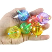 48 Plastic Glitter Spinning Tops Toy - Spin - Spinner Tops - Mini Toys - Small Novelty Prize Toy - Party Favors - Gift - Bulk 4 Dozen