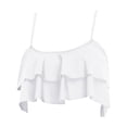 thumbnail image 4 of Duoif Bikini Top Ruffled Bikini Top Swim Top Falbala Swimsuit Top for Women Bathing Suit Top Swimsuit Tops for Women White XL, 4 of 4